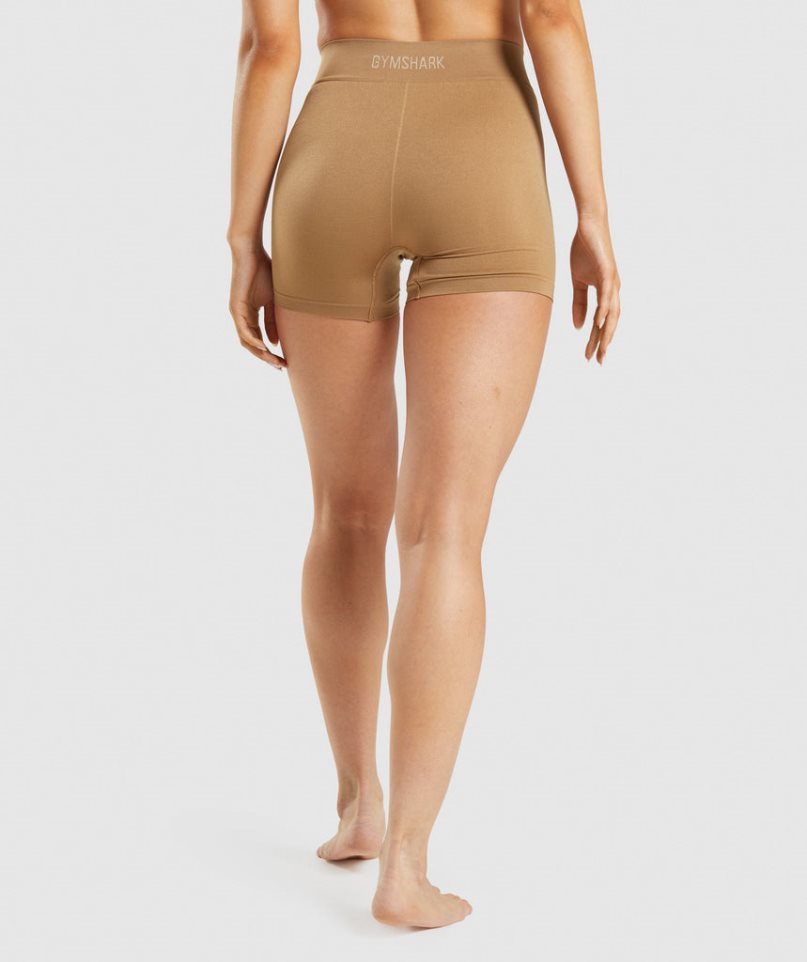 Women's Gymshark Seamless Boxers Underwear Light Brown | CA 5A13D6